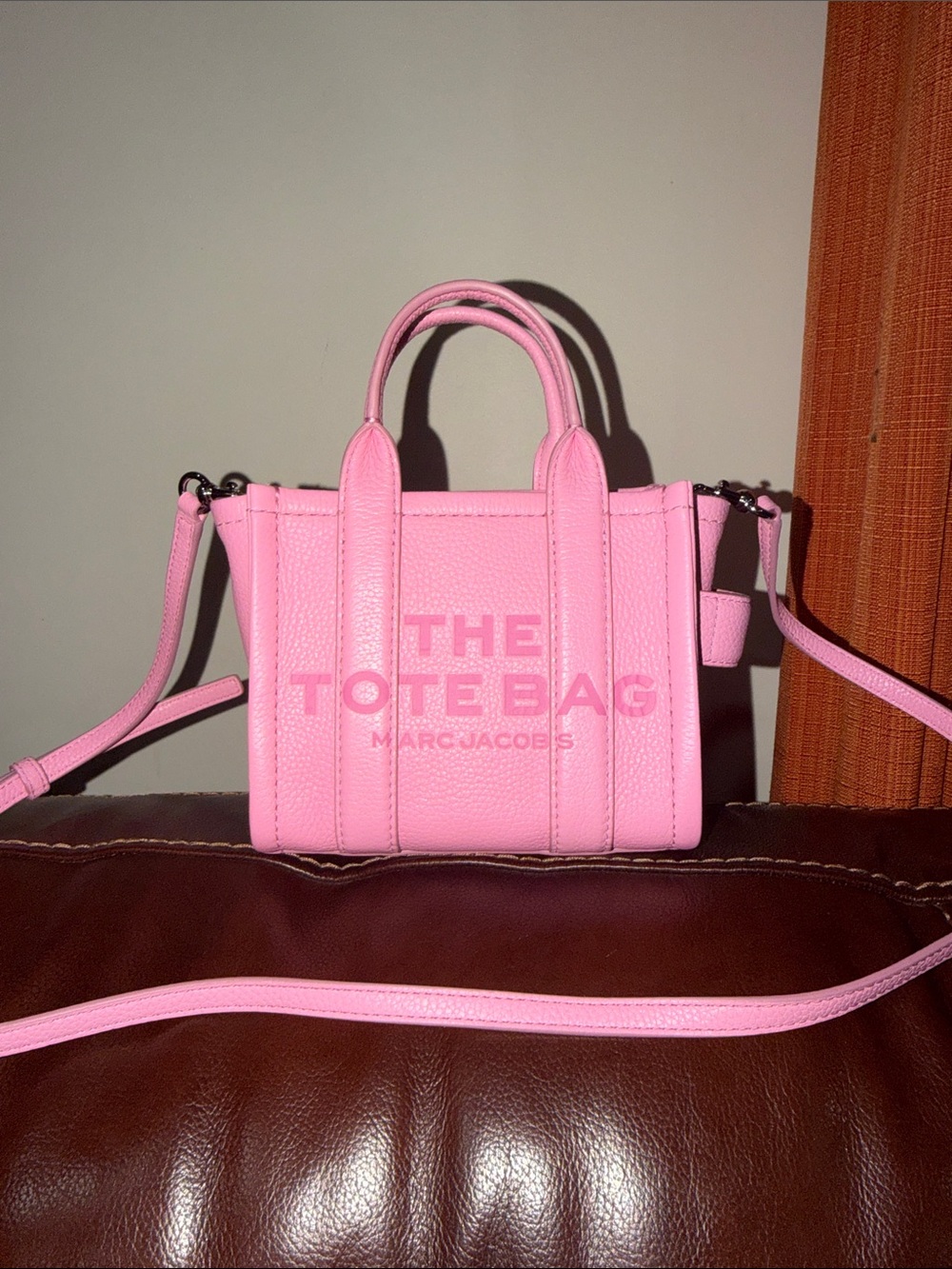 ‼️Marc Jacobs Pink Leather The Tote Bag Crossbody Bag